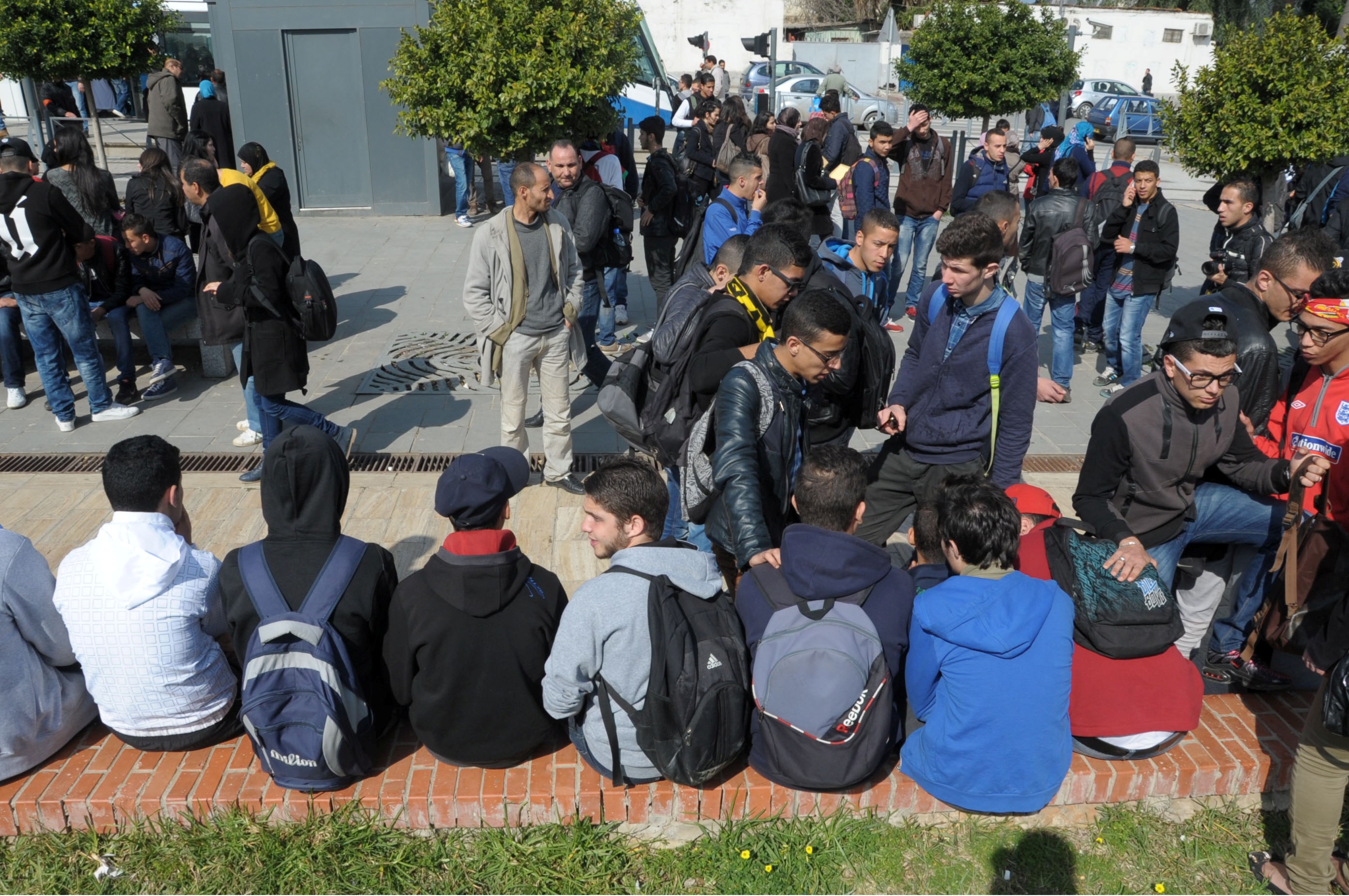 Rassemblement des lycéens à Alger, en février 2014. New Press